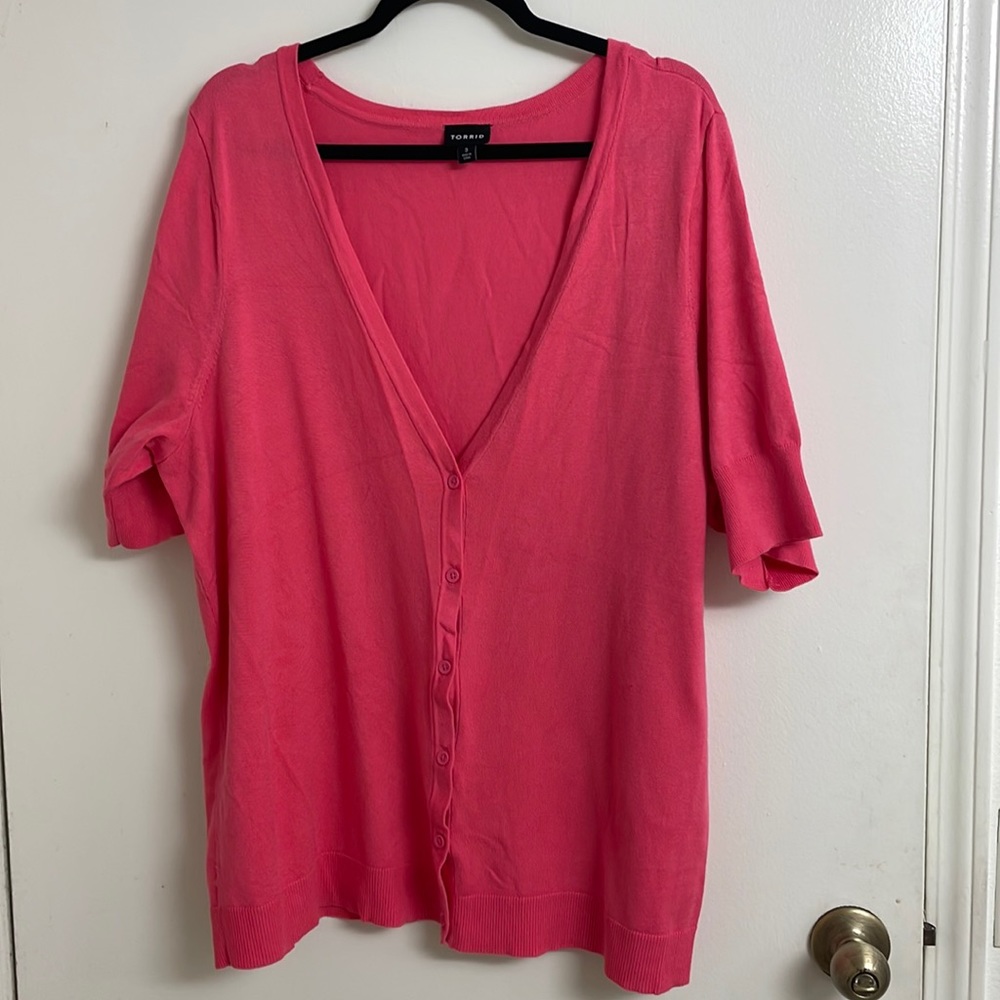 Torrid Cardigan V-Neck Fitted Sweater Size 3